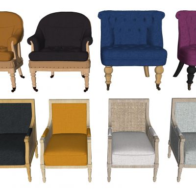 美式单人沙发 单人沙发 书房沙发 休闲沙发