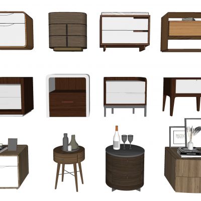 现代床头柜 装饰柜 储物柜 木制床头柜