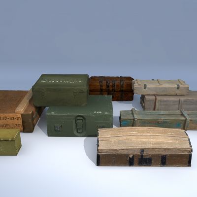 木箱  弹药箱3D模型
