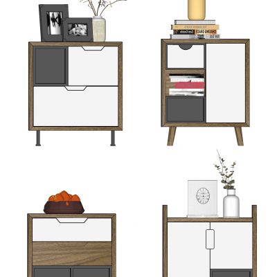 现代床头柜 装饰柜 储物柜 木制床头柜