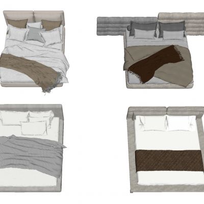 现代风格床 布艺双人床