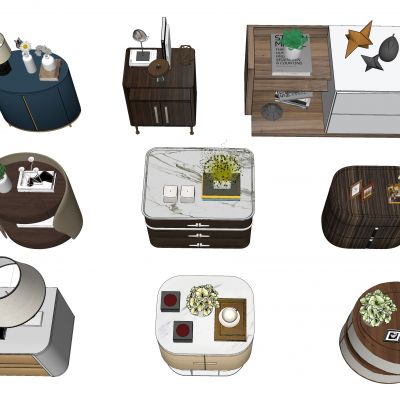 现代床头柜 装饰柜 储物柜 收纳柜