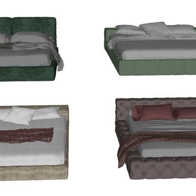 现代风格床 布艺双人床 榻榻米