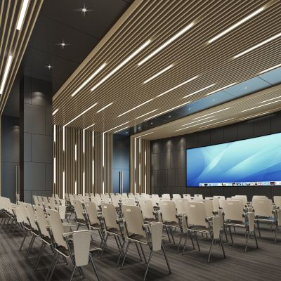 现代多功能厅会议室3D模型