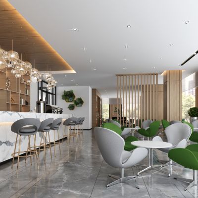 现代吧台休闲区