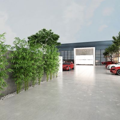 新中式户外停车场