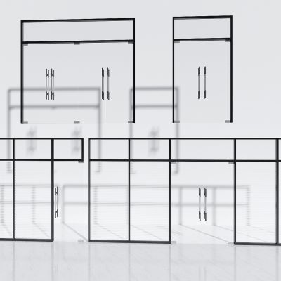 现代玻璃隔断3D模型
