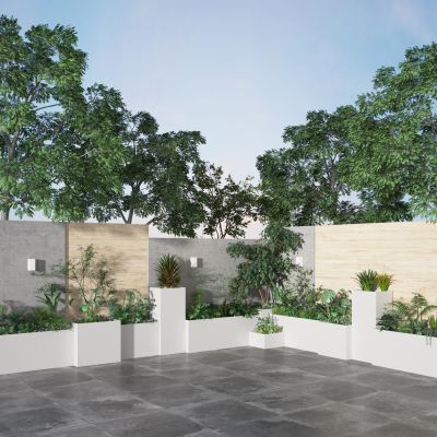 现代户外绿植  庭院景观