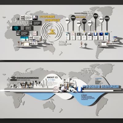 现代宣传栏  企业展示墙