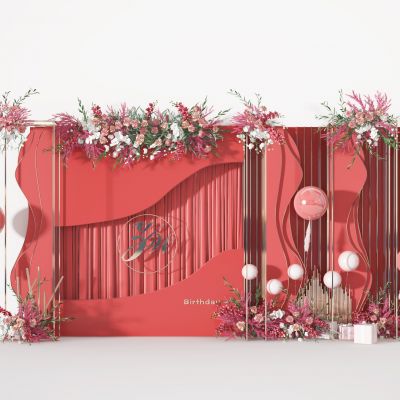 现代花艺美陈  背景墙