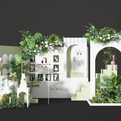 现代婚礼场景  花艺美陈