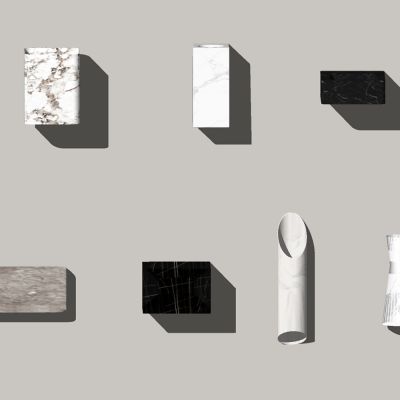 现代大理石壁灯SU模型