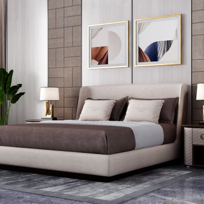  新古典卧室双人床