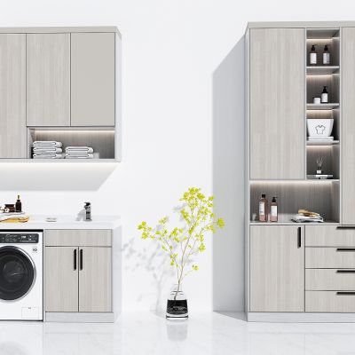 现代洗衣机柜，阳台洗衣机柜，浴室柜，阳台储物柜