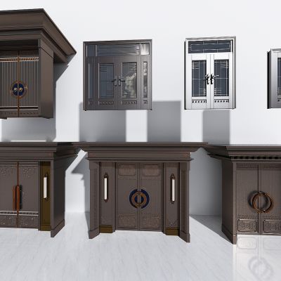 现代新中式轻奢铜大门，入户大门，玻璃大门，双开门，别墅大门，农村自建房大门