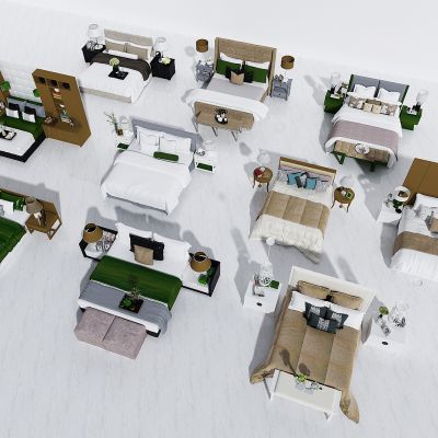 卧室床，现代床，床组合，双人床