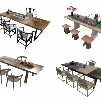 新中式茶台 茶桌椅组合 茶几 桌椅组合