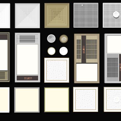 现代浴霸风暖空调出风口SU模型