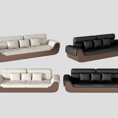 现代三人沙发 皮革沙发