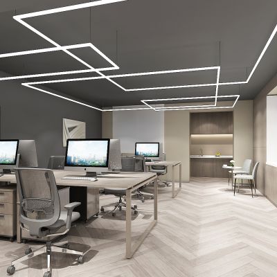 办公室公共办公区，办公桌，茶水间3D模型