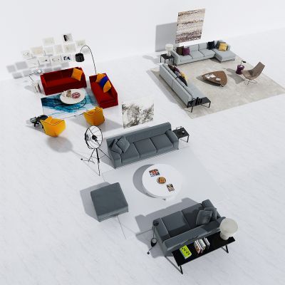 现代沙发茶几组合