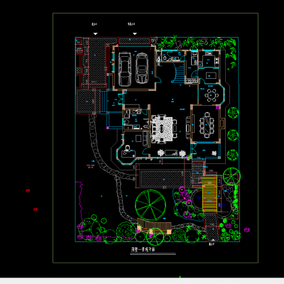别墅庭院景观绿化平面图