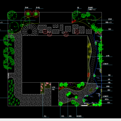 别墅庭院景观绿化设计平面图