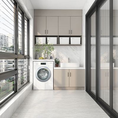 现代轻奢阳台洗衣柜