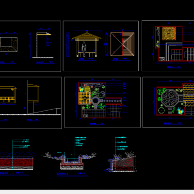 屋顶花园及庭院景观全套图纸