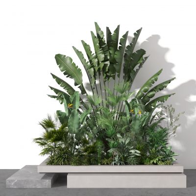 现代户外绿植堆