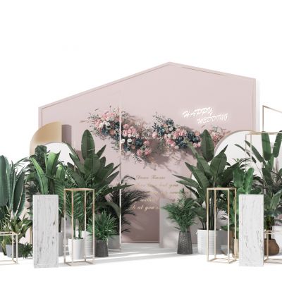 现代植物墙美陈展示