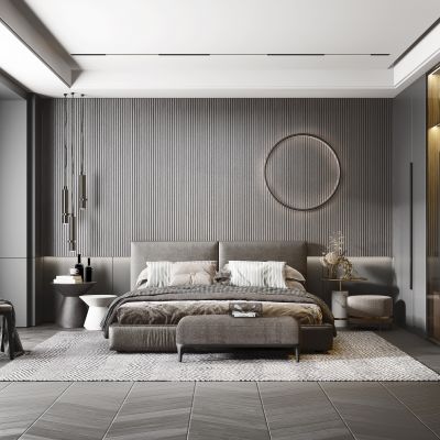 现代高级灰卧室