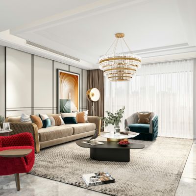 现代轻奢混搭客厅
