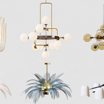 现代轻奢羽毛吊灯