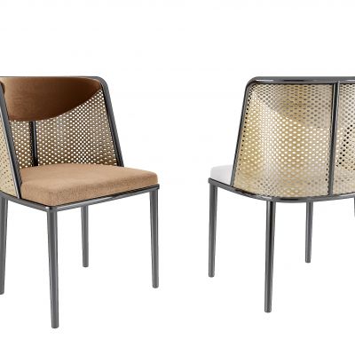 新中式日式藤编编织单椅