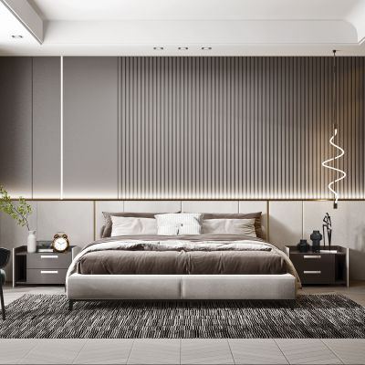现代高级灰卧室