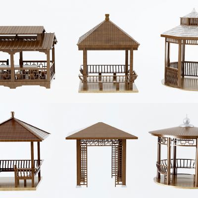 中式防腐木凉亭