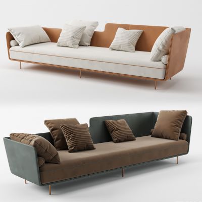 现代布艺多人沙发