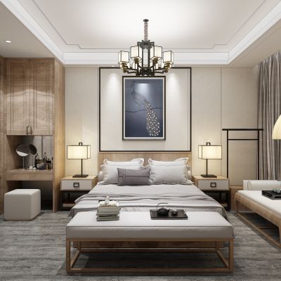 新中式卧室床