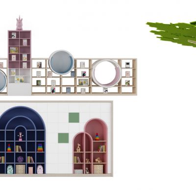 现代儿童书柜装饰柜组合