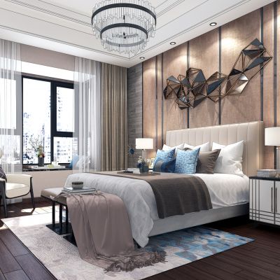 现代轻奢卧室简欧式床床头柜