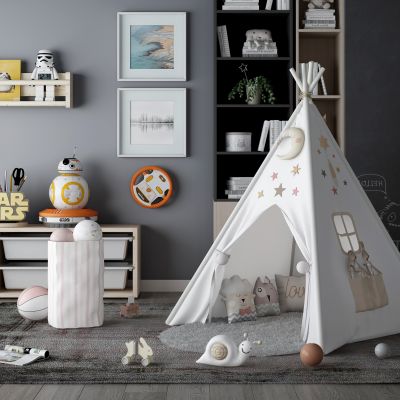 现代儿童帐篷玩具柜