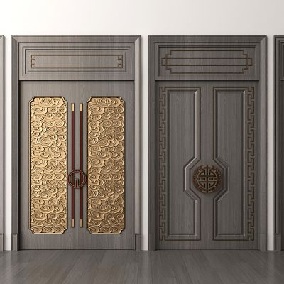 新中式双开门大门
