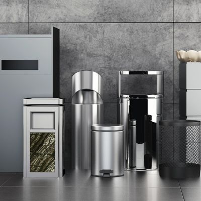 现代电梯间垃圾箱