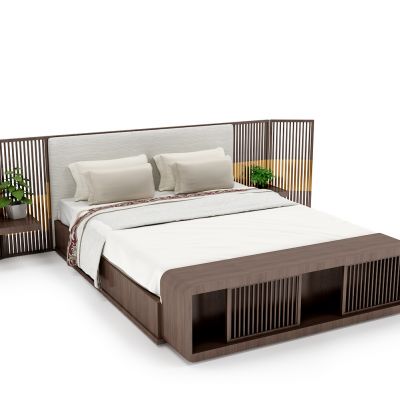 现代中式床