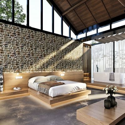 新中式民宿客房大床房