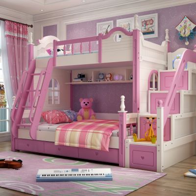 北欧儿童女孩房儿童上下床