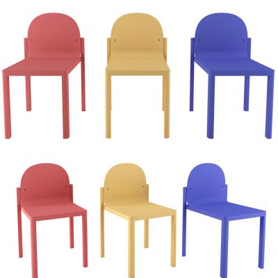 现代彩色无扶手儿童椅