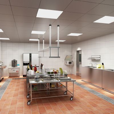 现代酒店中央厨房后厨