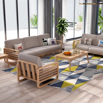 北欧实木沙发单人沙发